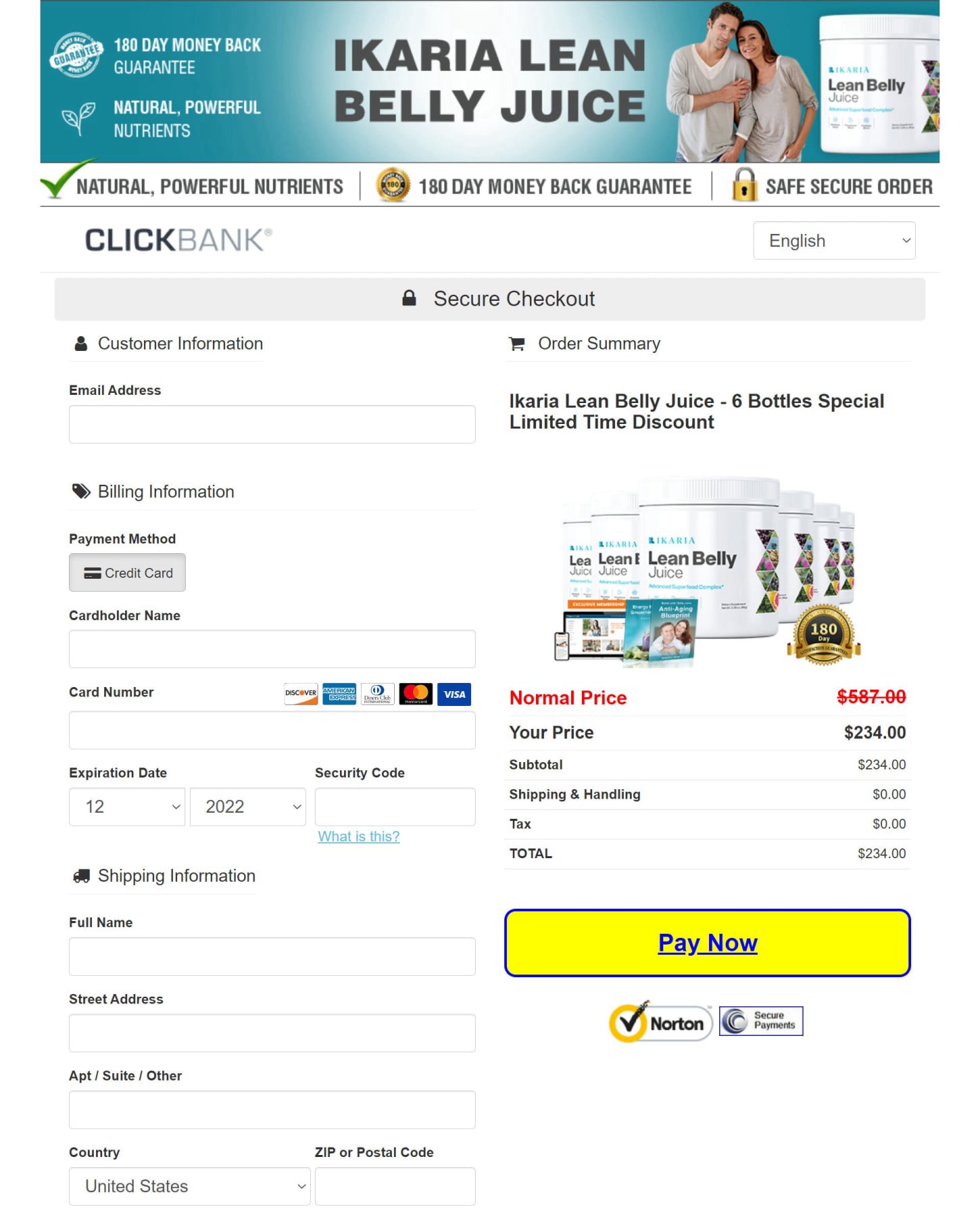 Ikaria Lean Belly Juice Checkout